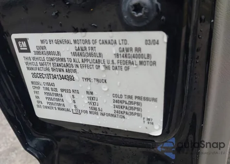 2004 Chevrolet Silverado 1500 Lt z USA, uszkodzony, nr VIN 2GCEC13T341344392